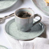 Jogo de 6 Xícaras de Café Bio Green Granite Stoneware 120ml - Ela Decora